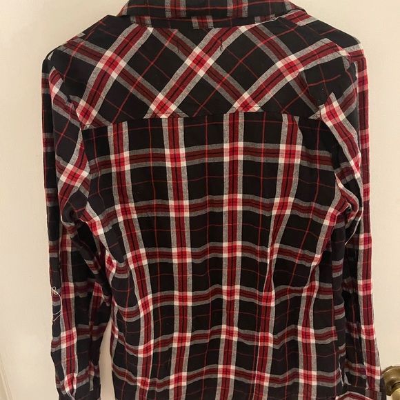 Black Plaid Top - fits like a size Small - Picture 3 of 7